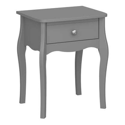 Cote | Furniture Baroque Bedside Table - Grey (Silver Handles) Baroque, Bedside Tables 1013760010072