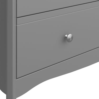 Cote | Furniture Baroque Chest of Drawers, Tall 5 Drawer - Grey (Silver Handles) Baroque, Chest of Drawers 1013760050072