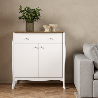 Cote | Furniture Baroque Sideboard 2 Doors, 1 Drawer - White & Iced Coffee Lacquer Baroque, Sideboards 1013760270330