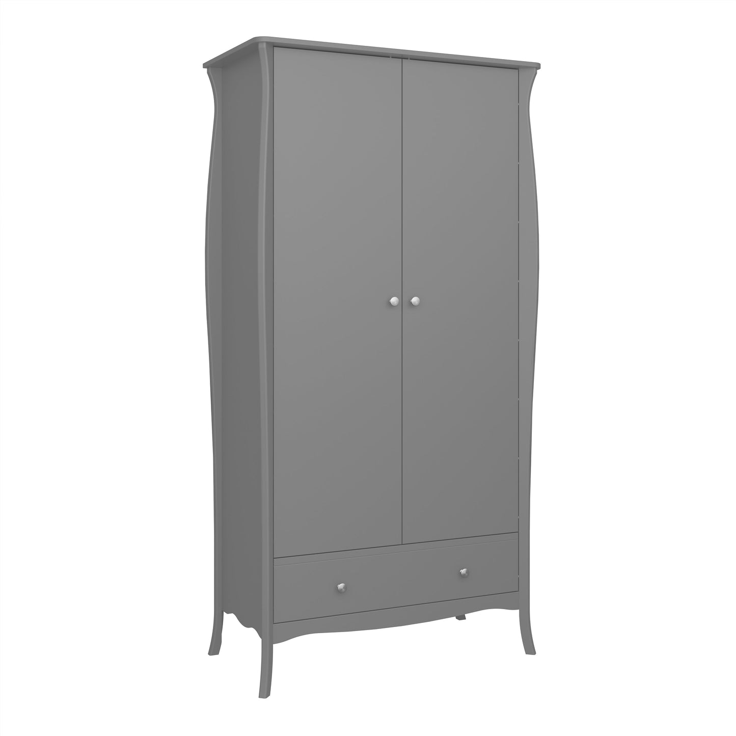 Cote | Furniture Baroque Wardrobe 2 Door, 1 Drawer - Grey  Baroque, Wardrobes 1013761040072