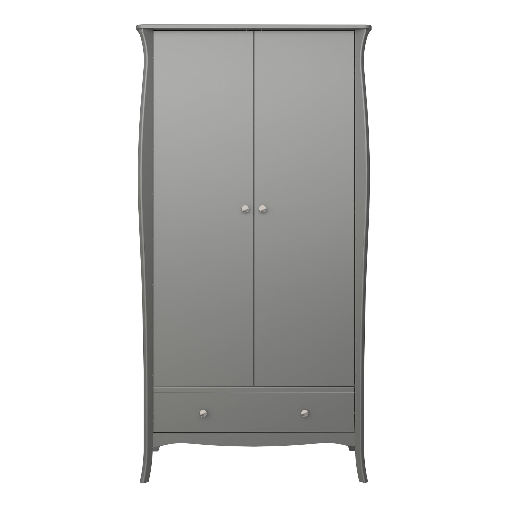 Cote | Furniture Baroque Wardrobe 2 Door, 1 Drawer - Grey  Baroque, Wardrobes 1013761040072