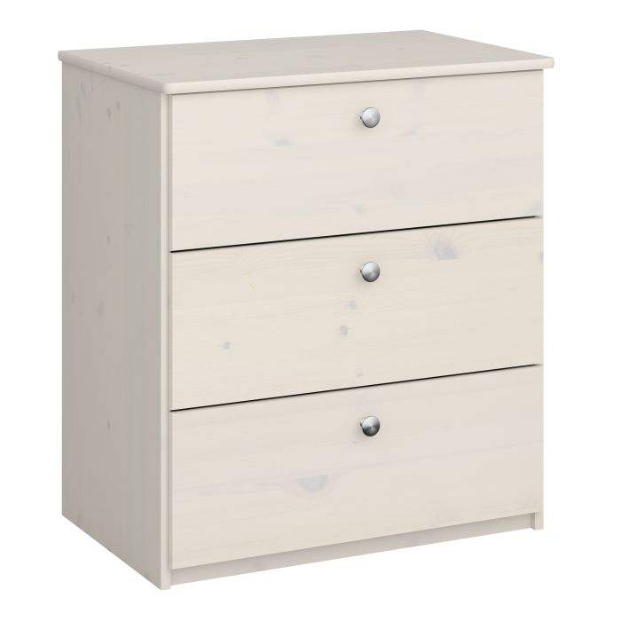 Cote | Furniture Memphis Chest of Drawers, 3 Drawer - Whitewash Memphis, Chest of Drawers 1013980130113