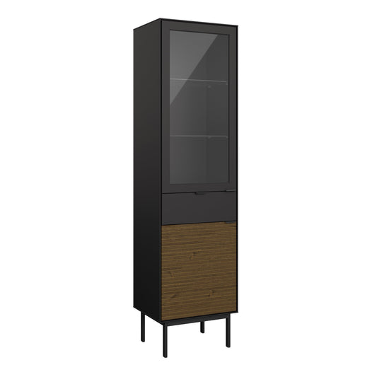 Cote | Furniture Soma Display Cabinet, 1+1 Door + 1 Drawer - Black & Espresso Soma, Display Cabinets 1014121360231