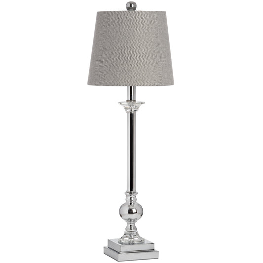 Milan Chrome Table Lamp - Grey, Silver 17590 Hill Interiors Table Lamps Cote Furniture