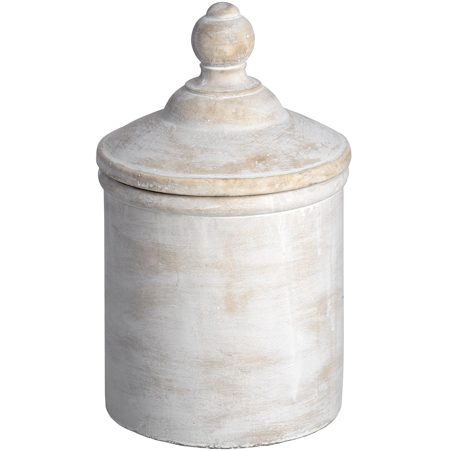 Cannister (Large) - Antique White  18002 Hill Interiors Decorative Jars Cote Furniture