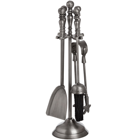 Companion Set - Traditional  Antique Pewter 18178 Hill Interiors Fireplace Accessories Cote Furniture