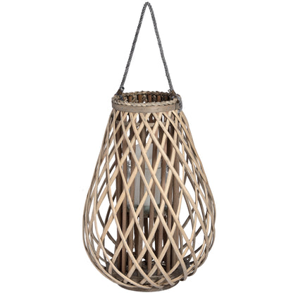 Wicker Bulbous Lantern - Large  18726 Hill Interiors Lanterns Cote Furniture