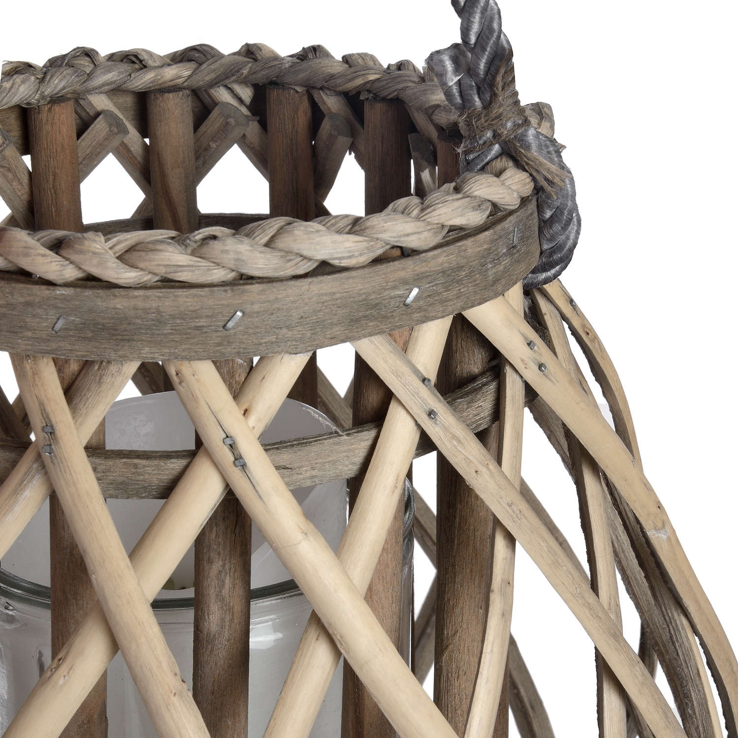 Wicker Bulbous Lantern - Small  18727 Hill Interiors Lanterns Cote Furniture