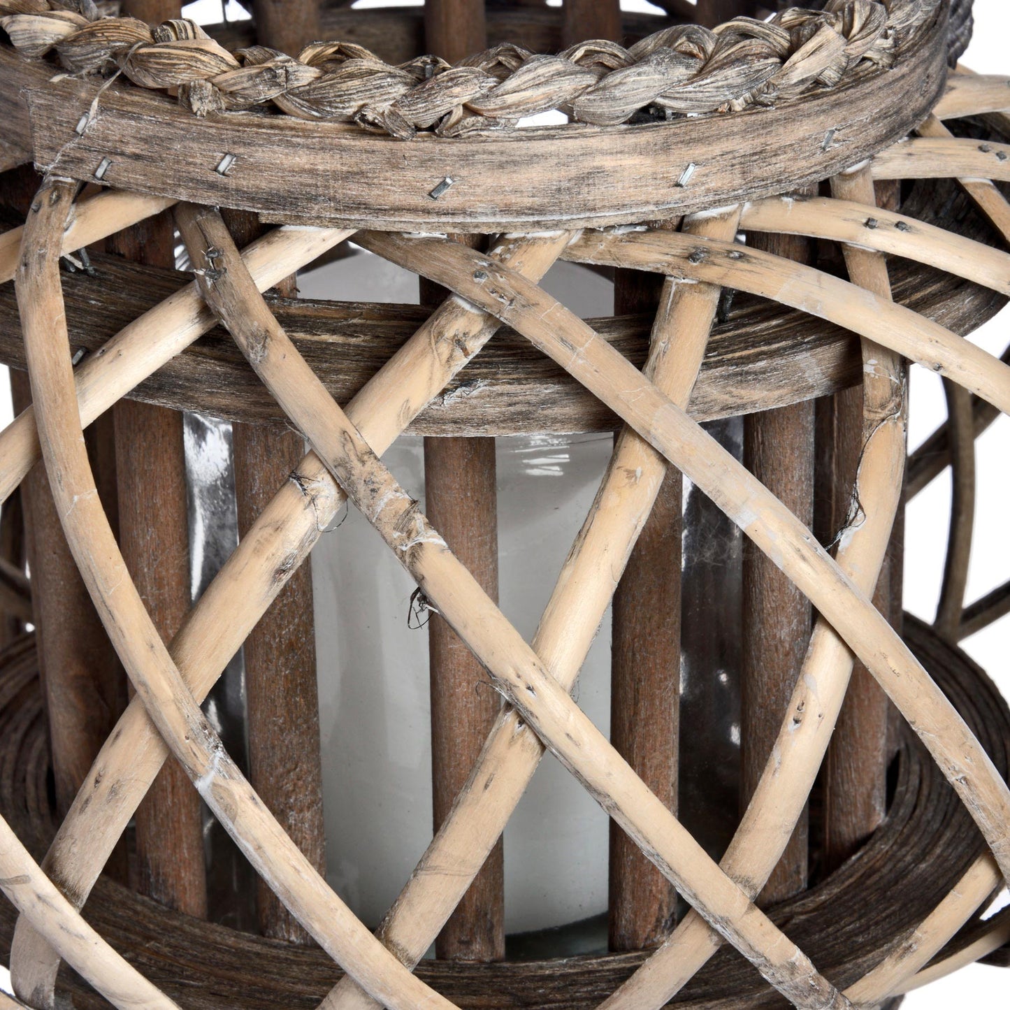 Wicker Basket Lantern - Large  18728 Hill Interiors Lanterns Cote Furniture