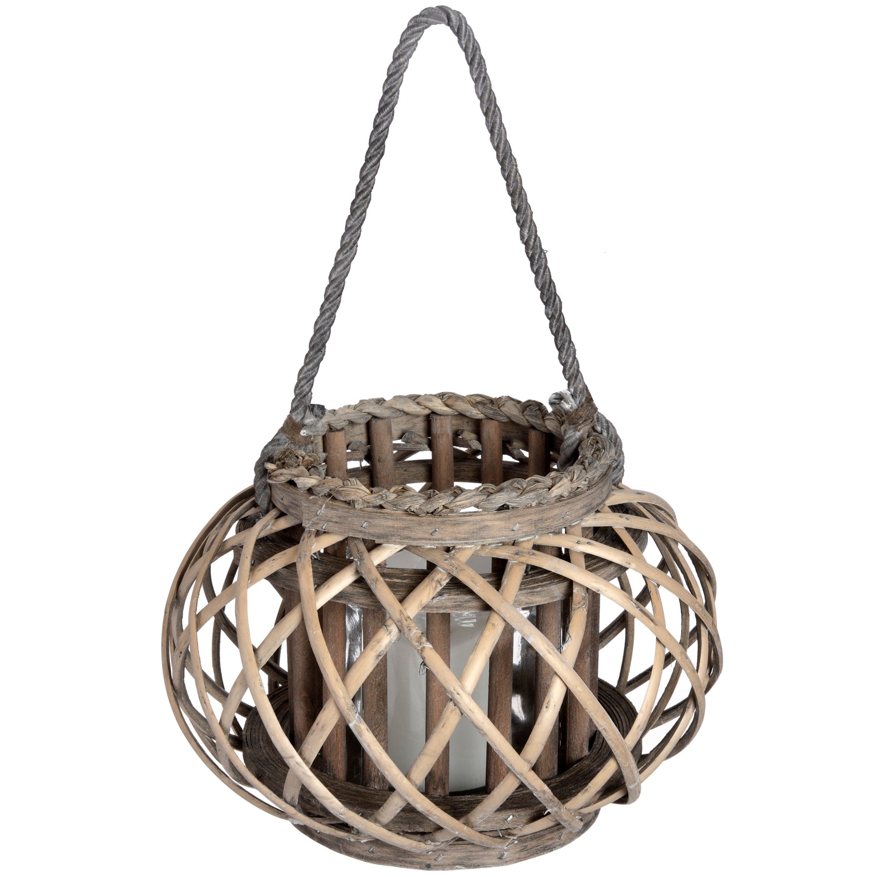 Wicker Basket Lantern - Large  18728 Hill Interiors Lanterns Cote Furniture