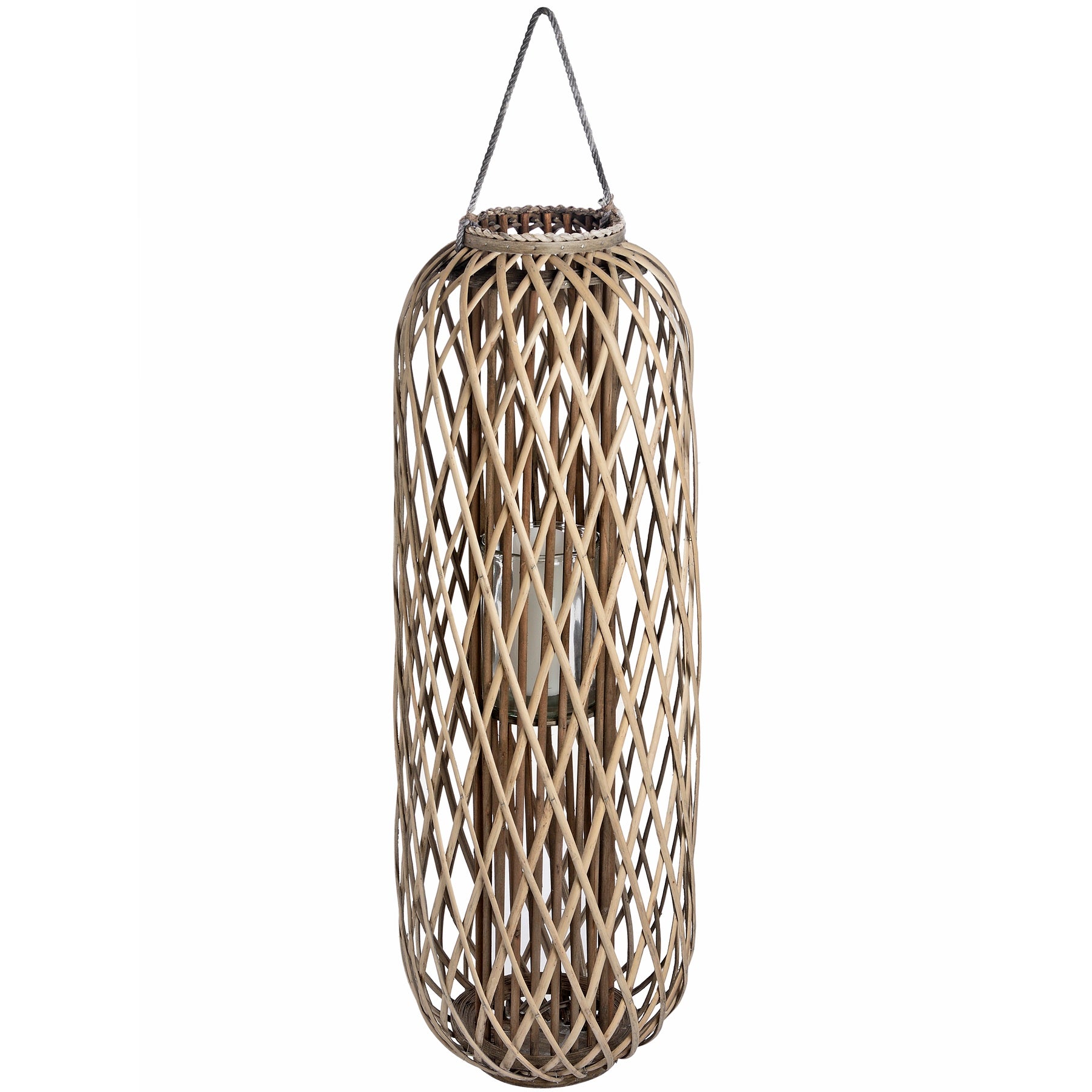 Standing Wicker Lantern - Extra Large  18730 Hill Interiors Lanterns Cote Furniture