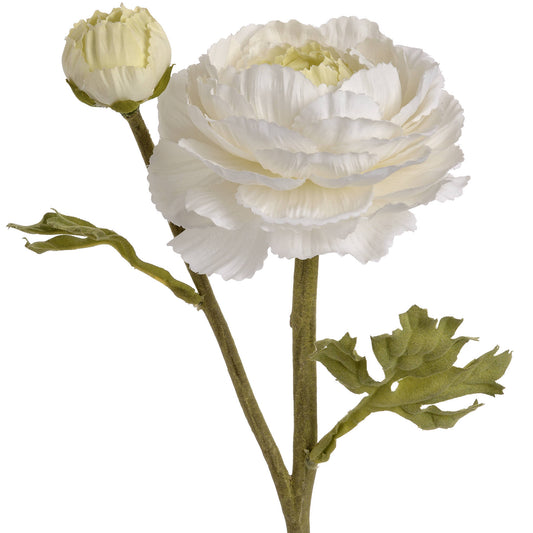 Ranunculus Spray - White  18941 Hill Interiors Faux Flowers Cote Furniture