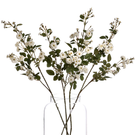 Wild Meadow Rose - White 19046 Hill Interiors Faux Flowers Cote Furniture