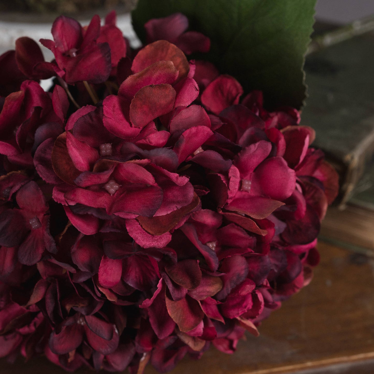 Autumn Hydrangea - Ruby 19067 Hill Interiors Faux Flowers Cote Furniture