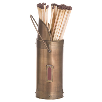 Antique Bronze Matchstick Holder - Incl. 60 Matches 20049 Hill Interiors Fireplace Accessories Cote Furniture