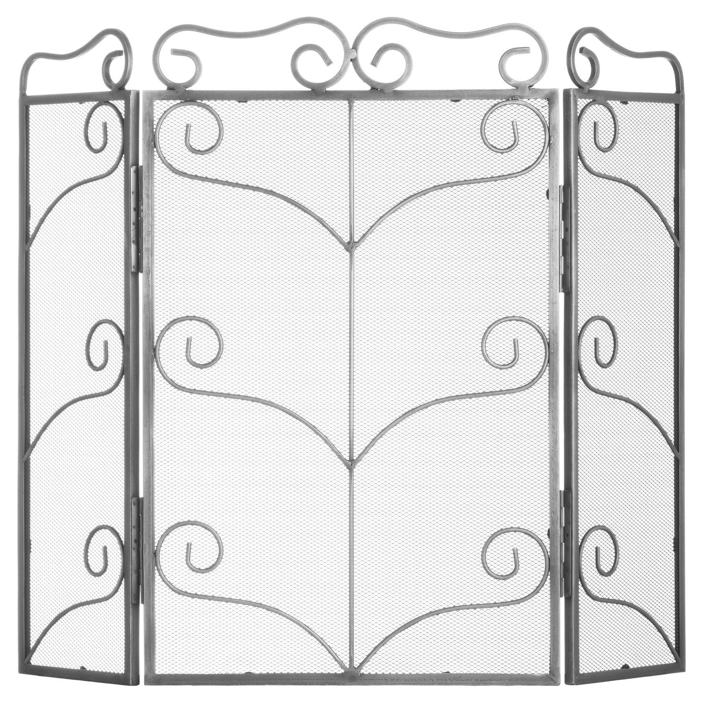 Heavy Antique Silver Fire Screen - Large  20061 Hill Interiors Fireplace Accessories Cote Furniture