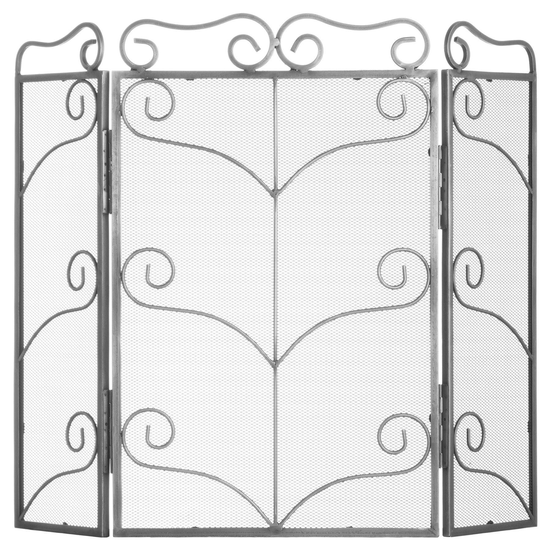 Heavy Antique Silver Fire Screen - Large  20061 Hill Interiors Fireplace Accessories Cote Furniture