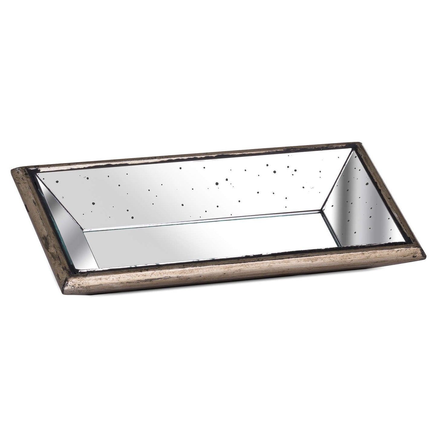 Astor Distressed Mirrored Display Tray (Wooden Detailing) 20311 Hill Interiors Trays Cote Furniture