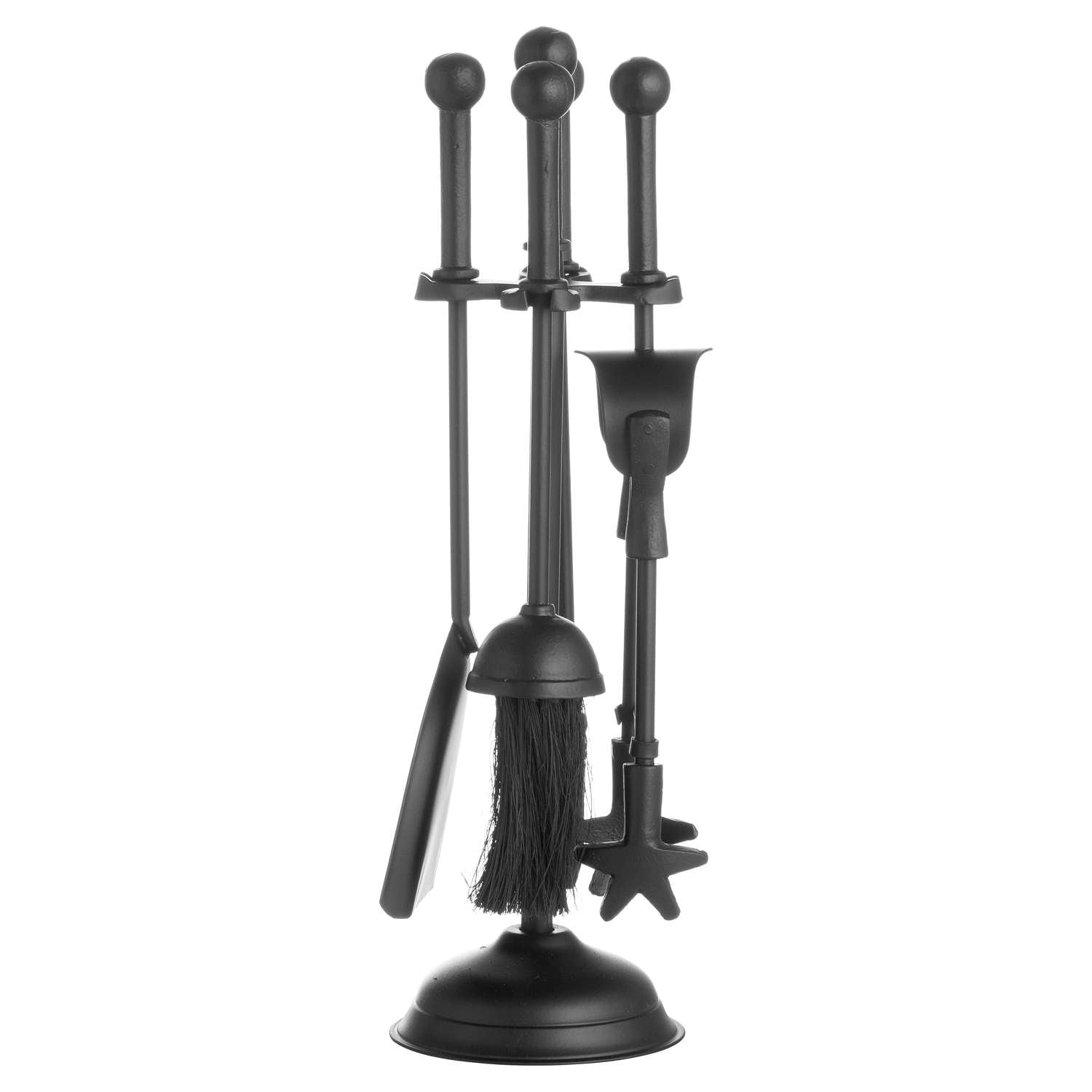 Companion Set Ball Topped - Black 20375 Hill Interiors Fireplace Accessories Cote Furniture