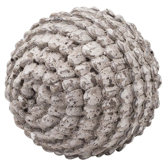 Garda Decorative Sphere (Large) - Antique White, Stone 20790 Hill Interiors Ornaments Cote Furniture