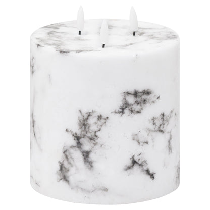 Luxe Natural Glow 6x6 LED Candle - Marble Effect  20886 Hill Interiors Flameless Candles Cote Furniture