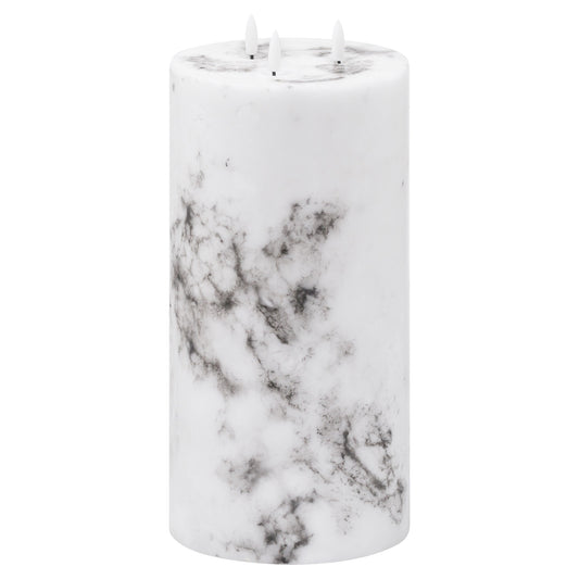 Luxe Natural Glow 6x12 LED Candle - Marble Effect 20887 Hill Interiors Flameless Candles Cote Furniture