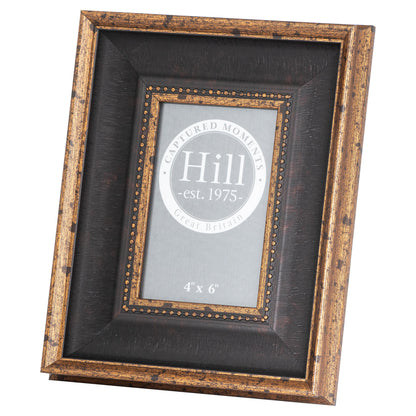 Photo Frame 4X6 - Black & Antique Gold Beaded 21562 Hill Interiors Picture Frames Cote Furniture