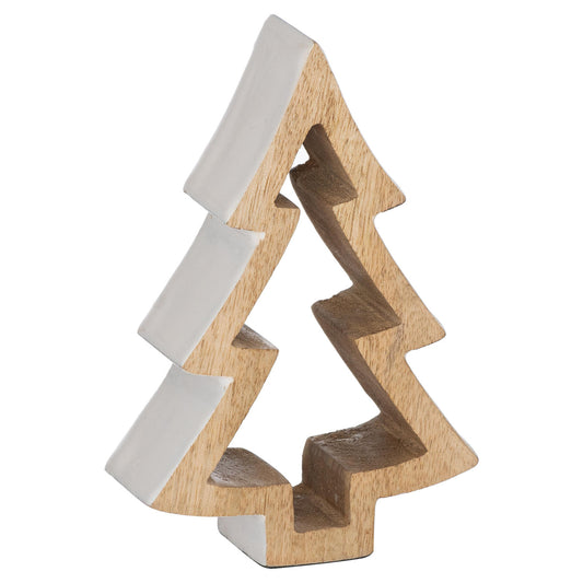 Noel Snowy Standing  Wooden Tree - Small 21826 Hill Interiors Ornaments Cote Furniture