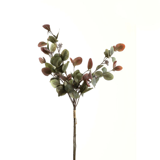 Variegated Eucalyptus Bouquet - Green, Grey & Ruby 22191 Hill Interiors Faux Flowers Cote Furniture