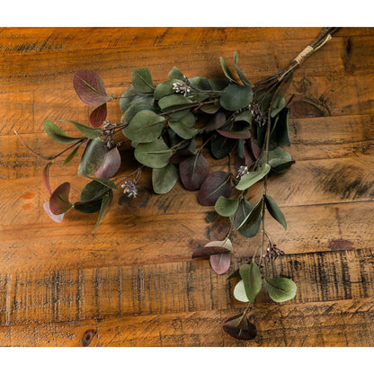 Variegated Eucalyptus Bouquet - Green, Grey & Ruby 22191 Hill Interiors Faux Flowers Cote Furniture