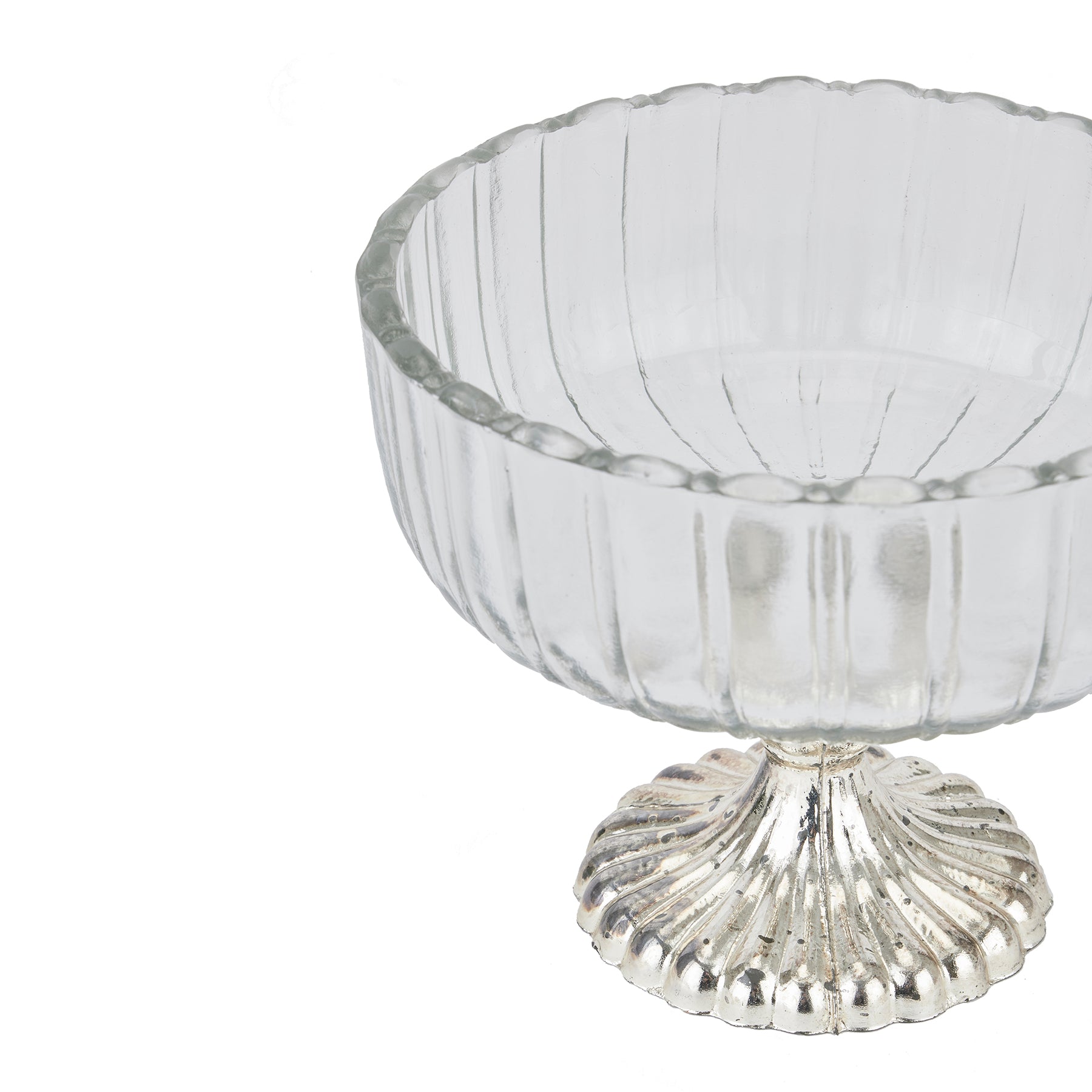 Fluted Glass Display Bowl - Small 22397 Hill Interiors Ornaments Cote Furniture