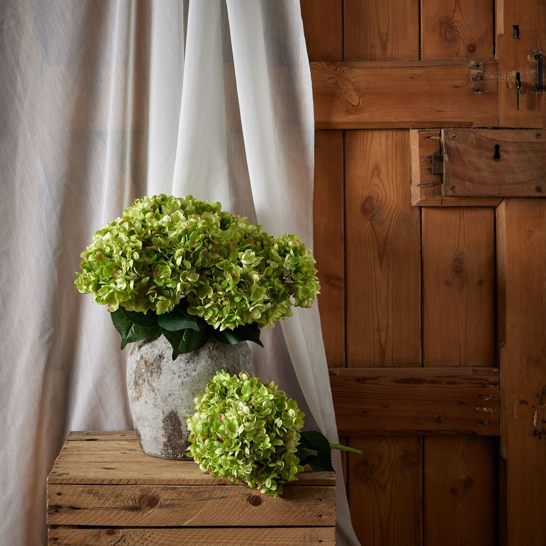 Hydrangea Bunch - Green 22620 Hill Interiors Faux Flowers Cote Furniture