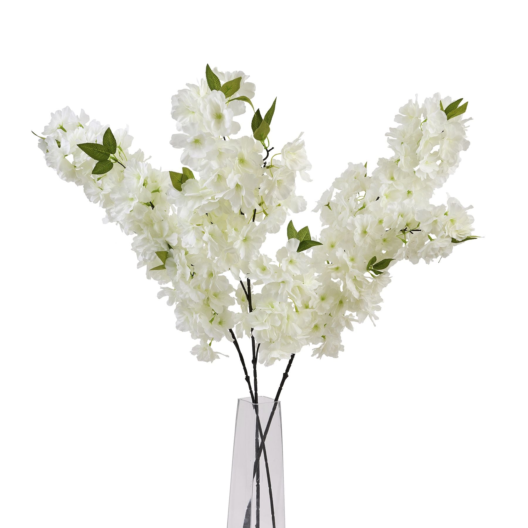 Full Cherry Blossom Stem (Large) - White 22634 Hill Interiors Faux Flowers Cote Furniture