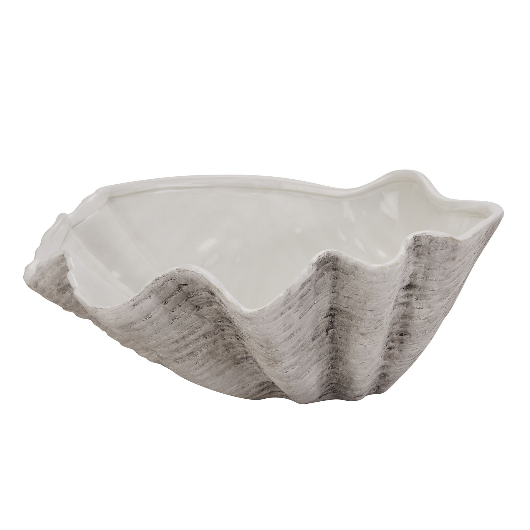 Ceramic Adele Shell Bowl - Large  22702 Hill Interiors Plant Pots Cote Furniture