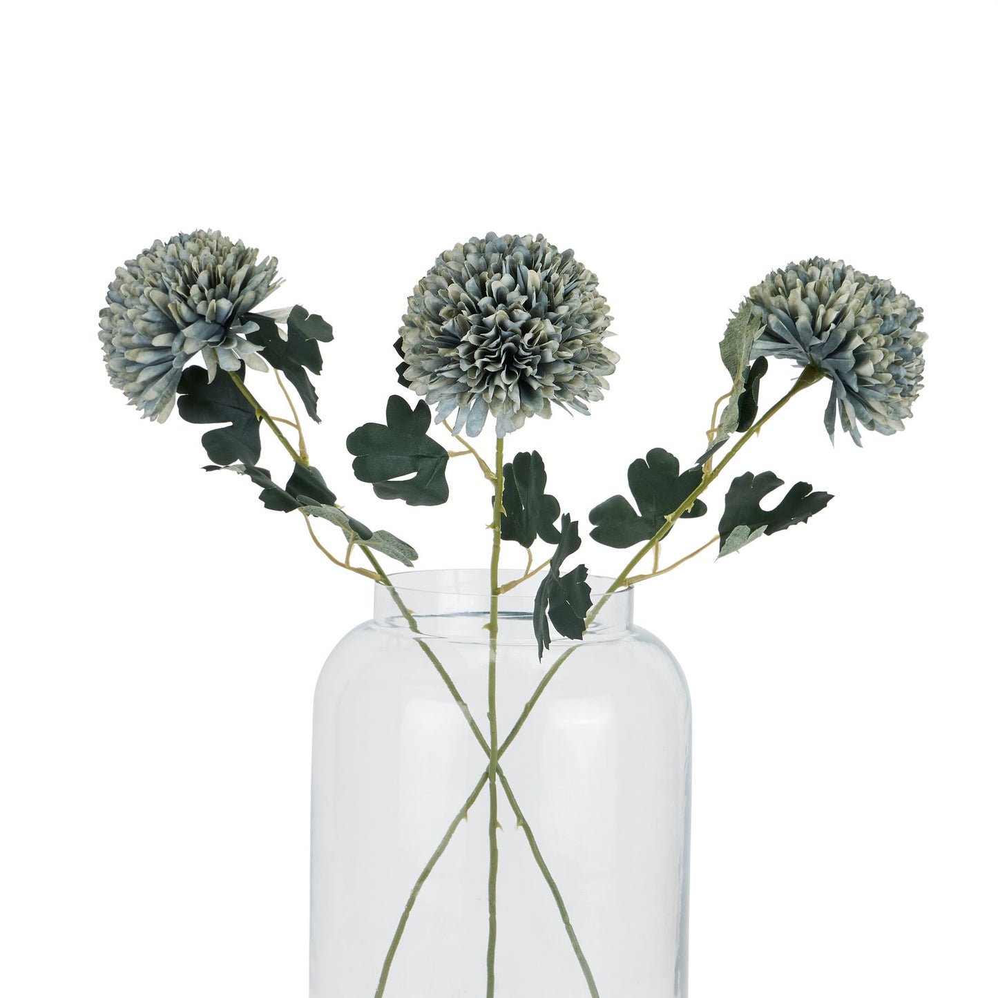 Chrysanthemum - Pale Blue, Green 22718 Hill Interiors Faux Flowers,   Cote Furniture