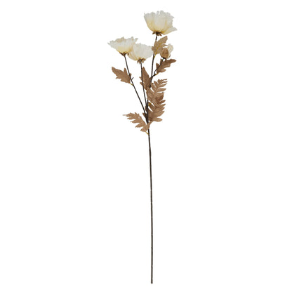 Large Poppy Stem - White  22727 Hill Interiors Faux Flowers Cote Furniture