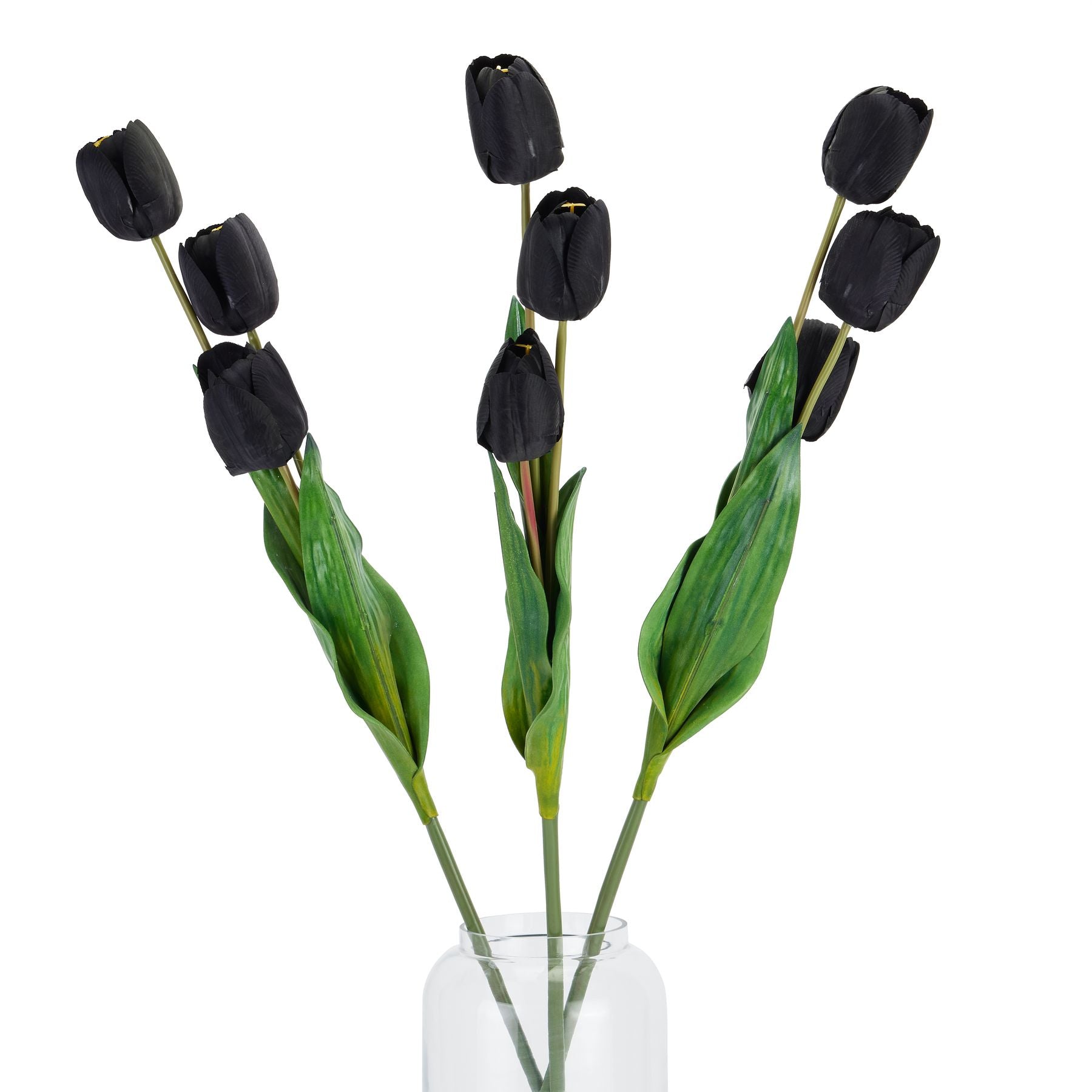 Tall Triple Tulip Stem - Black  22737 Hill Interiors Faux Flowers Cote Furniture