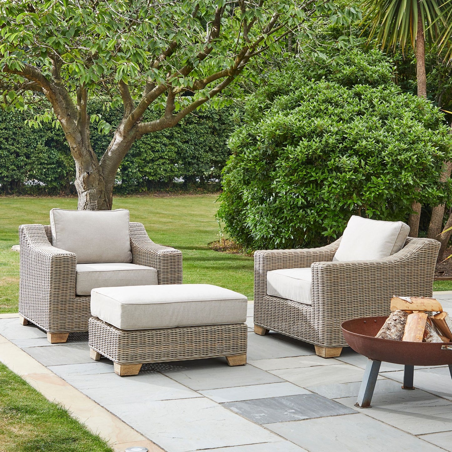 Capri Outdoor Footstool 22954 Hill Interiors Outdoor Footstools, Cote Furniture