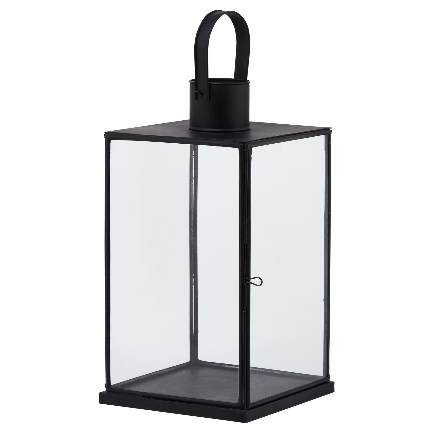 Flat Top Lantern (Small)  - Black 23001 Hill Interiors Lanterns Cote Furniture