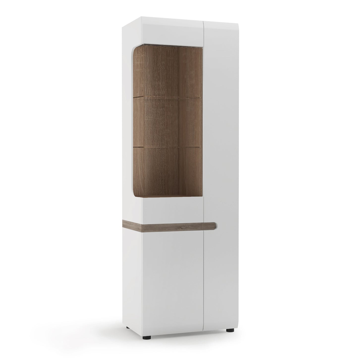 Cote | Furniture Chelsea Display Cabinet, Tall Glazed (RHD) - White & Oak Trim Chelsea, Display Cabinets 4020144P