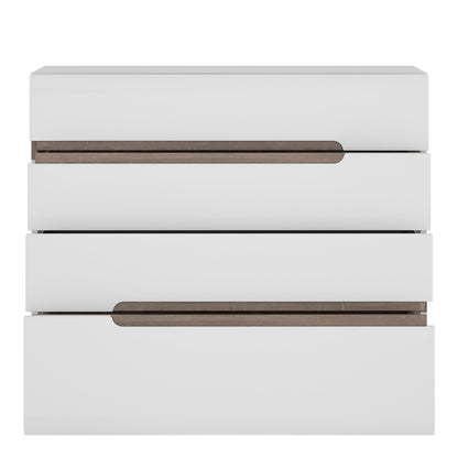 Cote | Furniture Chelsea Chest of Drawers, 4 Drawers - White & Oak Trim Chelsea, Chest of Drawers 4024444