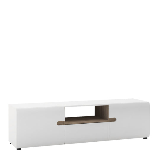 Cote | Furniture Chelsea TV Unit with Opening (Wide) - White & Oak Trim Chelsea, TV Stands 4025544