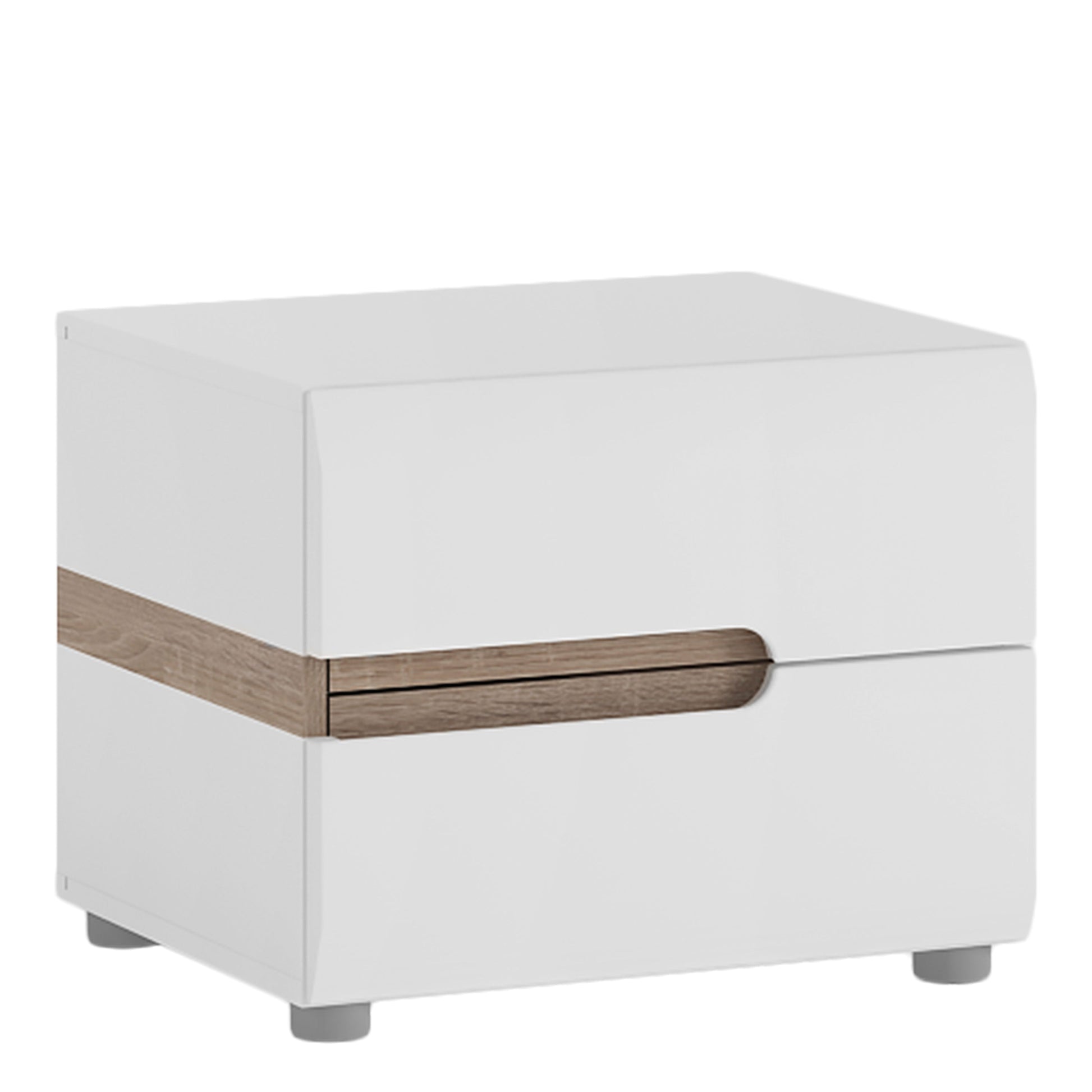 Cote | Furniture Chelsea Bedside Table 2 Drawer - White & Oak Trim Chelsea, Bedside Tables 4029644