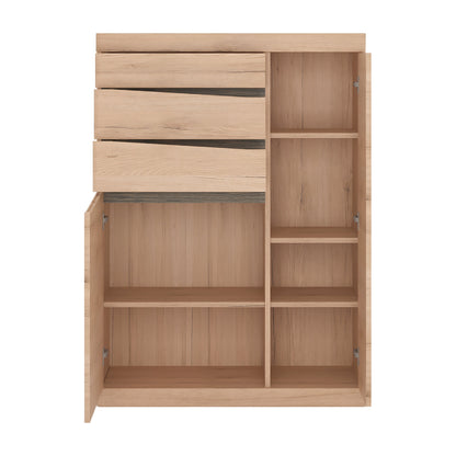 Cote | Furniture Kensington Display Cabinet, 2 Door + 3 Drawer - Oak Kensington, Cupboards 4033345P