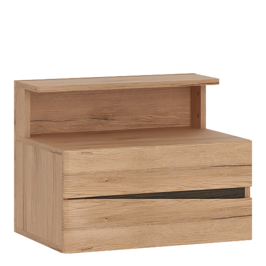 Cote | Furniture Kensington Bedside Table, 2 Drawer (LH) (Wall Fixing) - Oak Kensington, Bedside Tables 4039545