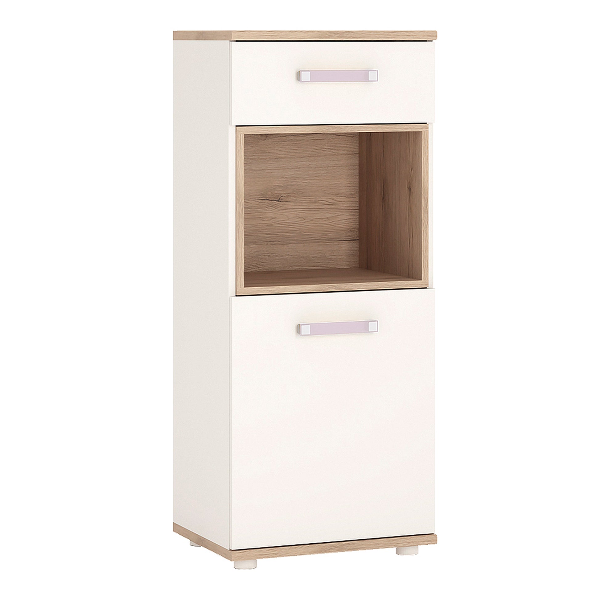 Cote | Furniture 4Kids Cabinet - White (Lilac Handles) 4Kids, Children's Furniture 4053340