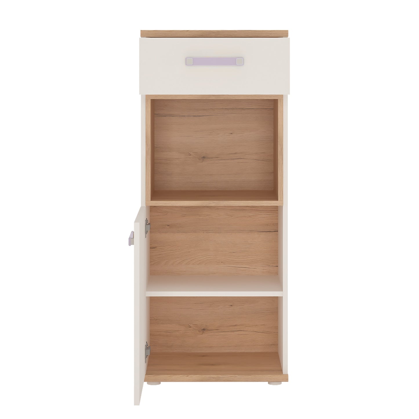 Cote | Furniture 4Kids Cabinet - White (Lilac Handles) 4Kids, Children's Furniture 4053340