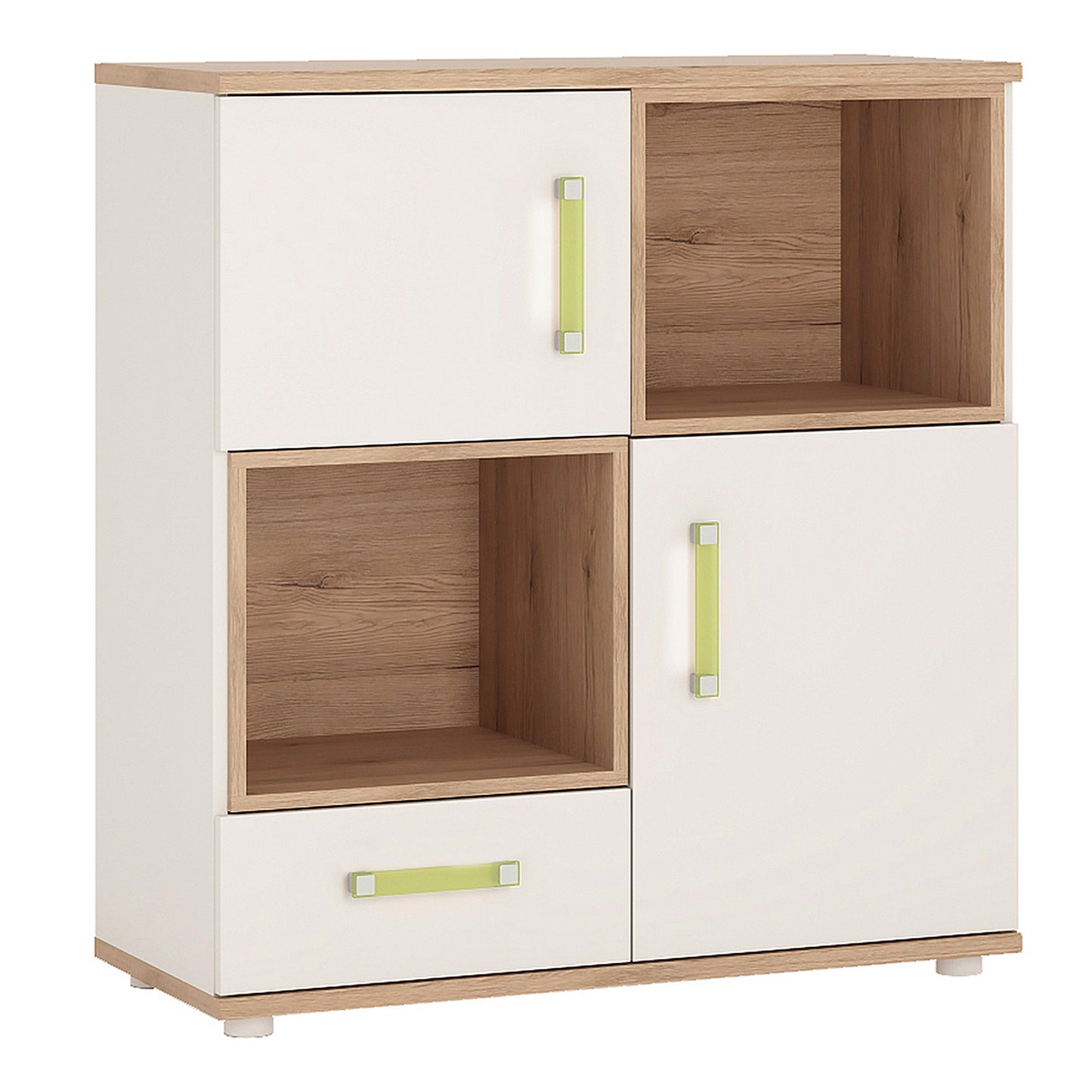 Cote | Furniture 4Kids Cupboard with 2 Open Shelves - White (Lemon Handles) 4Kids, Children's Furniture 4053641