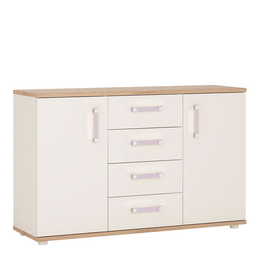 Cote | Furniture 4Kids Sideboard 2 Door 4 Drawer - White (Lilac Handles) 4Kids, Children's Furniture 4054140