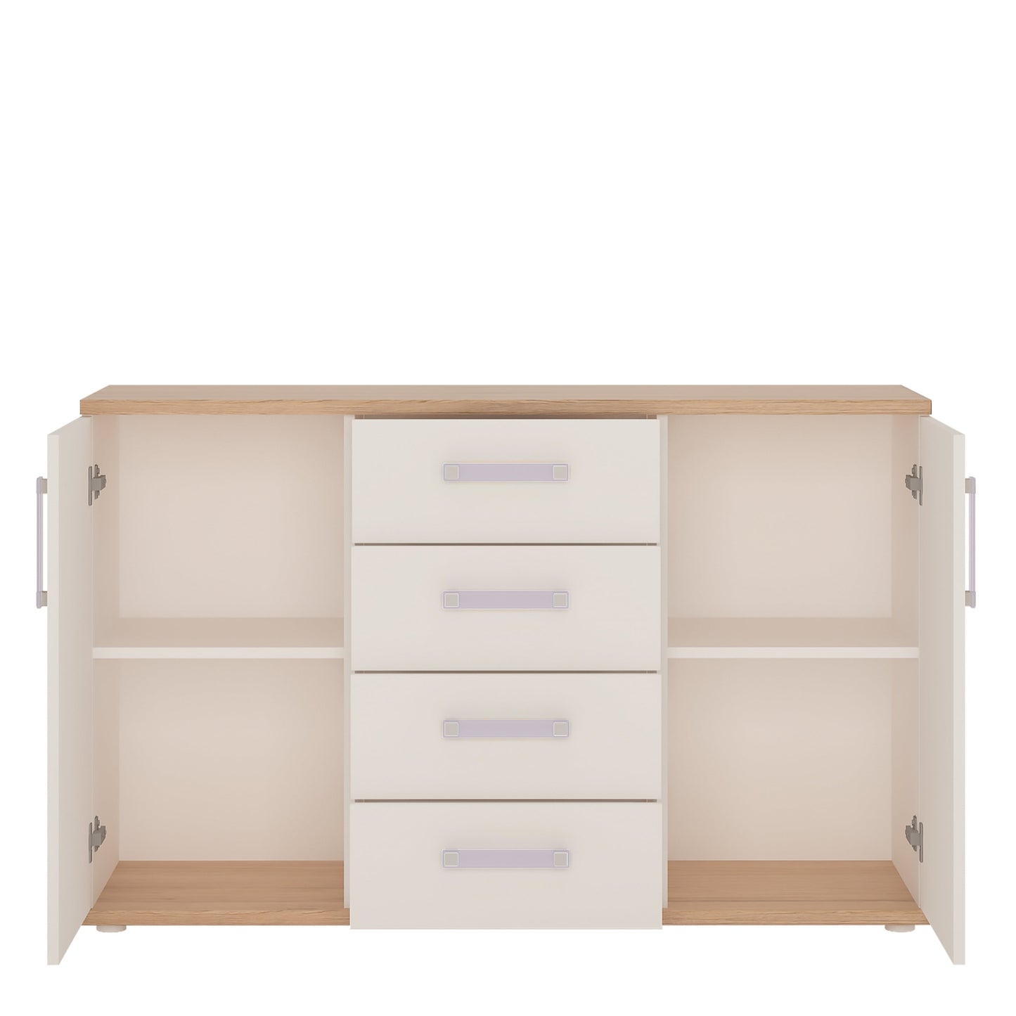 Cote | Furniture 4Kids Sideboard 2 Door 4 Drawer - White (Lilac Handles) 4Kids, Children's Furniture 4054140